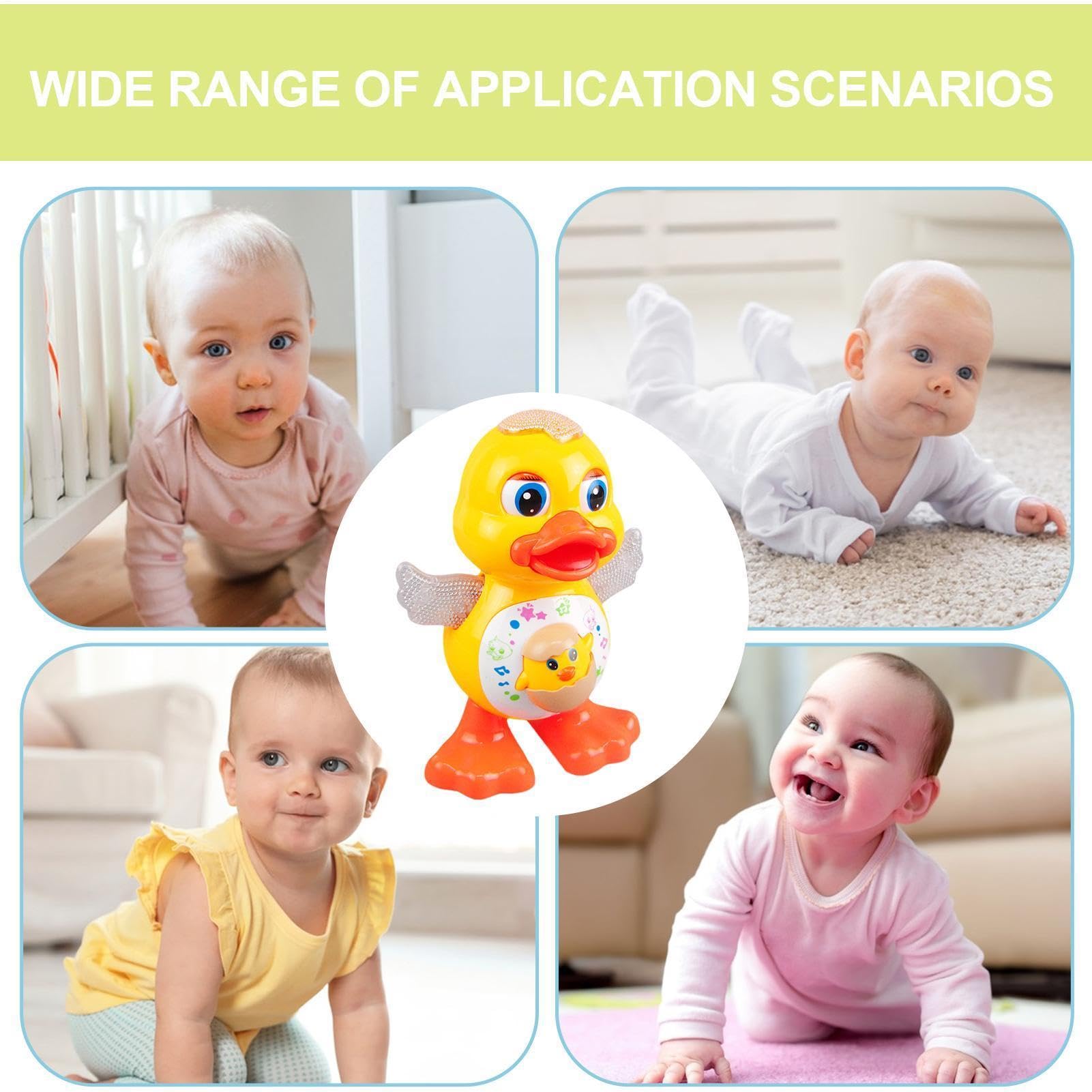 Papera Musicale Interattiva Con Luci E Movimenti &ndash; Giocattolo Sensoriale In ABS Per Bambini, Balla E Canta, 19 Cm