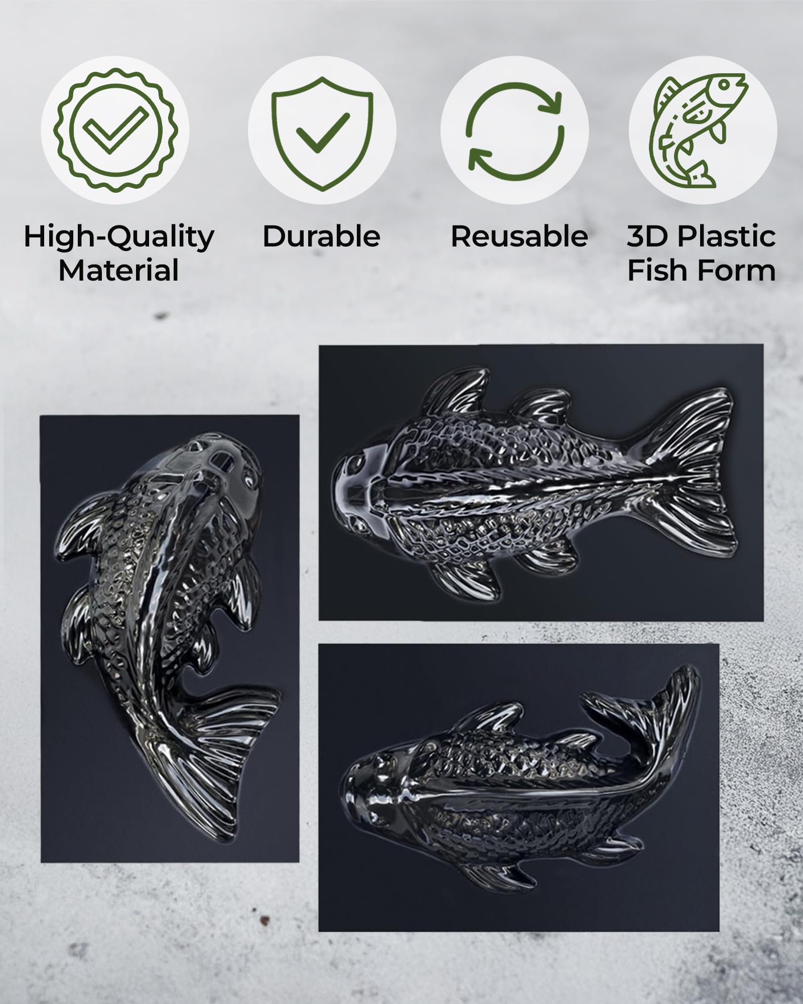 Amazon.co.jp: BETONEX 3D 魚セメント型 3個 プラスチック ABS 2mm