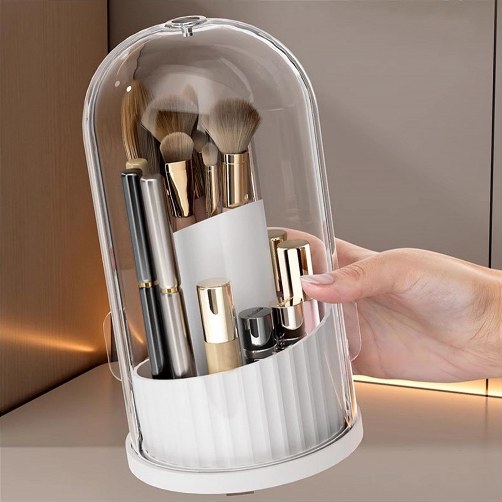 Drehbarer Stiftehalter Rotierende transparente Kosmetik-Aufbewahrungsbox