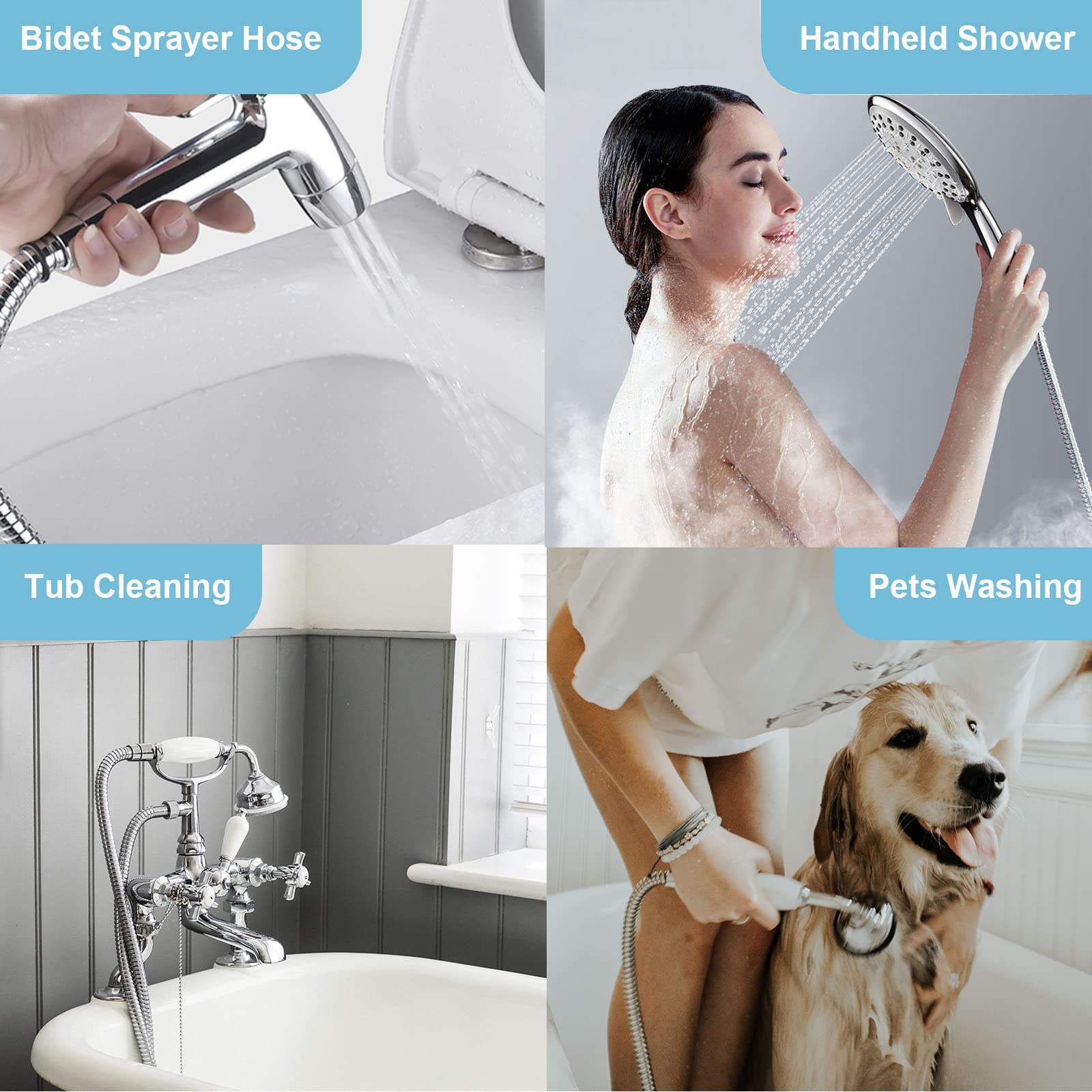 Flessibile Doccia Acciaio Inox 304 2,5 Metri - Con Raccordi In Ottone E Doppia Protezione Antitorsione - Foto 4