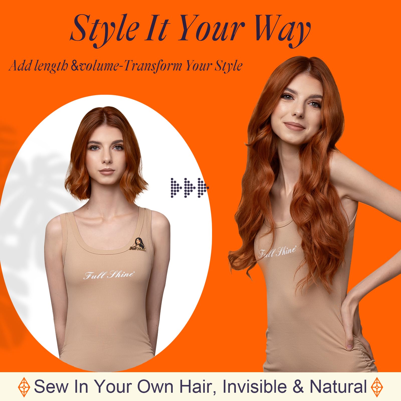 Full Shine sew in hair extensions Full Shine G-Genius 50G Weft Hair Extensions And S-Sew In  main image 2