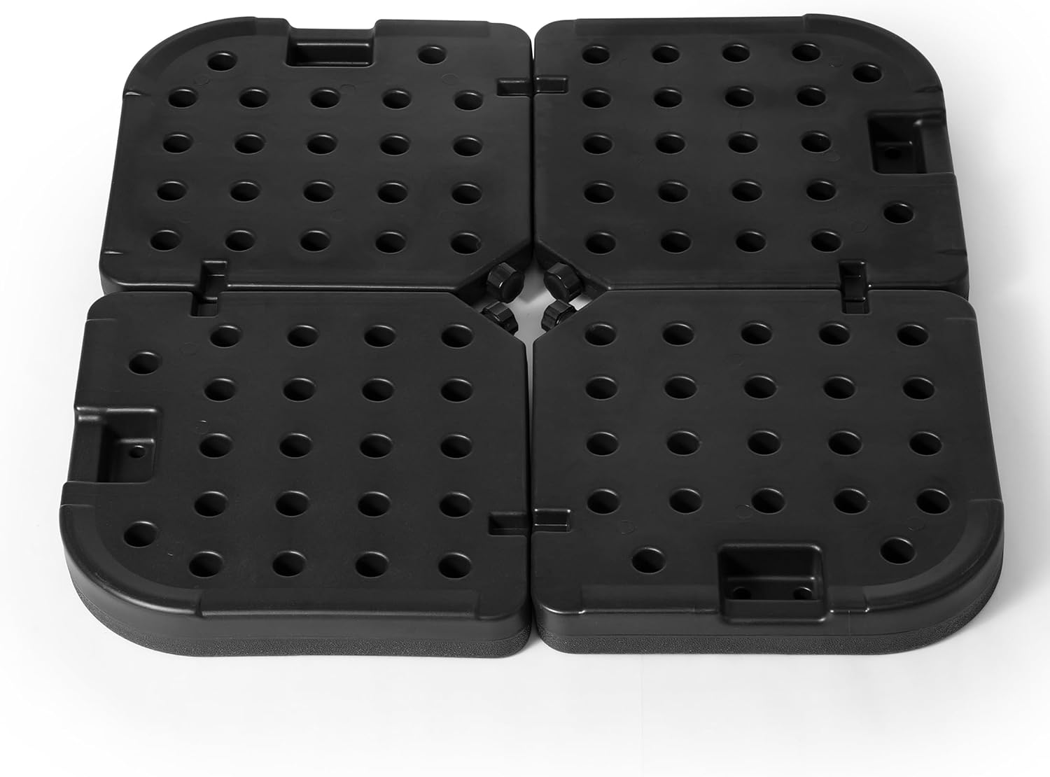 WestinTrends 4-Piece Universal Cantilever Offset Square Base Outdoor Patio Umbrella Weights Heavy Duty, Fill with Water or Sand, Black