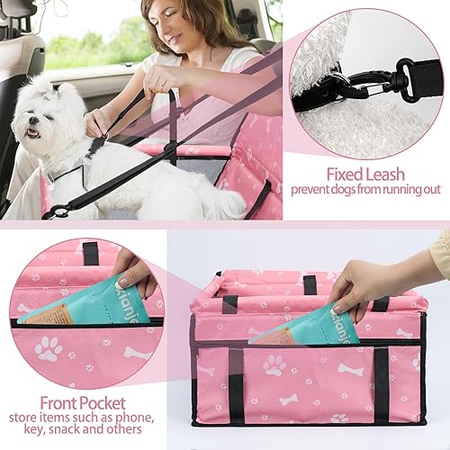 Miniatura 4 de PetsHome Asiento de automóvil para perro, plegable, impermeable, transpirable, bolsa de viaje Oxford para perros pequeños a medianos, cachorros y