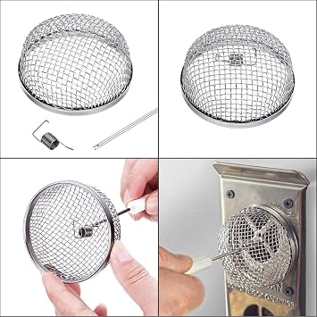 Miady RV Furnace Vent Screen - 2 Pack Flying Insect Bug Cover Camper Heater Exhaust Vents - 2.8 Stainless Steel Mesh Screens - Installation Tool Included | Includes Installation Tool, Bug Proof Mesh Cover, Camper Heater Exhaust Vents