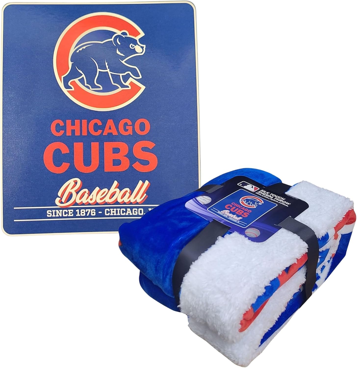 Northwest MLB Oversized Extra Large and Thick Silk Touch Plush Sherpa Heritage Throw Blanket, 60" x 70" (Cincinnati Reds)