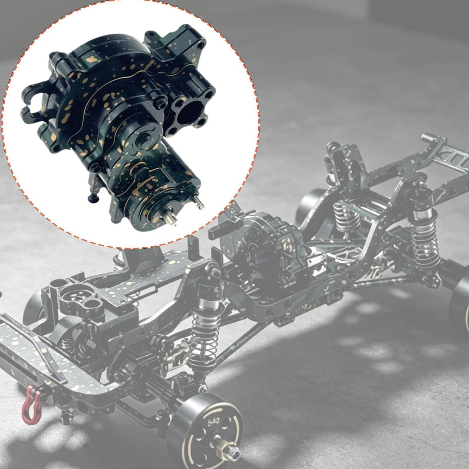 Alloggiamento Cambio RC Alluminio CNC Custodia Cambio Set Ingranaggi Integrato Ricambi Trasmissione Protezione Trasmissione E Stabilità Potenza Adatto, Verde Nero