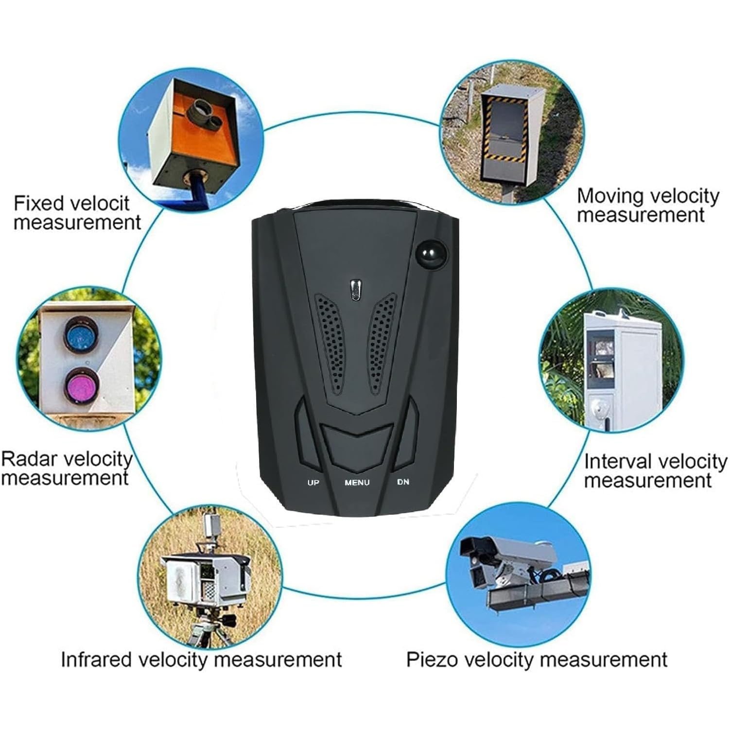 Rilevatore radar laser per auto, protezione a lungo raggio a 360 gradi, con avvisi vocali e avvisi autovelox, rilevatore radar per veicoli CC 12 V