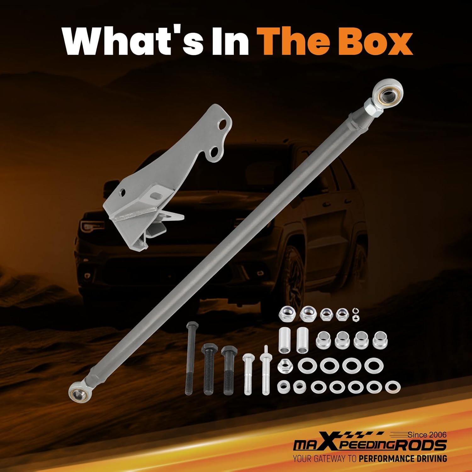 maXpeedingrods 0-4" Lift Front Track Bar for Dodge Ram 1500 2500 3500 4WD 1994-2002, Adjustable Track Rod with Relocation Bracket, Gray