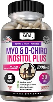 Kaya Naturals Myo & D-Chiro Inositol Plus Support for Women, Vitamin B8-60 Capsules