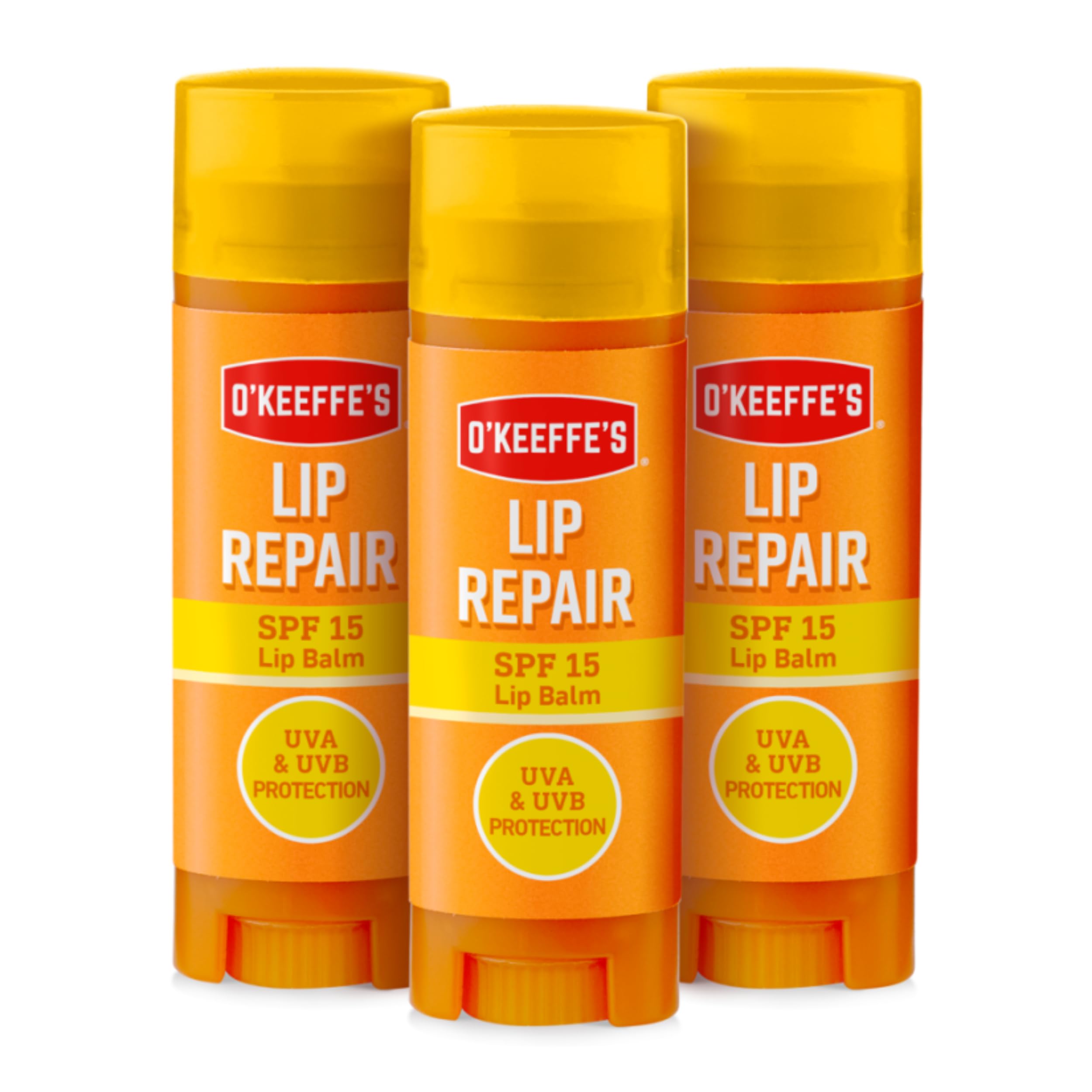 O'Keeffe's Lip Repair and Protect SPF15 4.2g (Pack of 3) - For Extremely Dry, Cracked Lips | Water Resistant, 24 HR Moisturisation & Protects Against UVA & UVB Rays