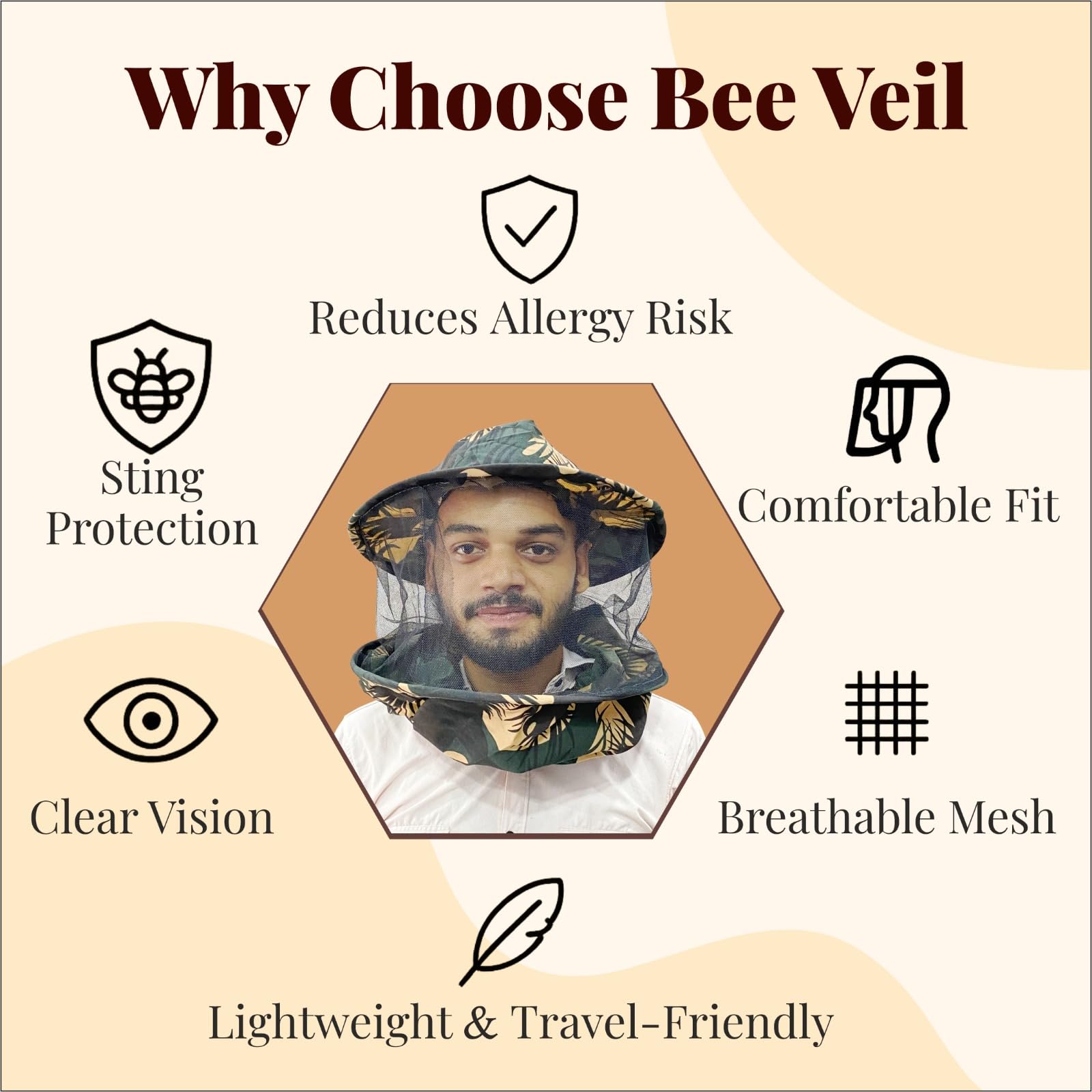 Hi-tech Natural Products (India)ltd. Bee Veil (Army) - Cloth - Image 2 thumbnail
