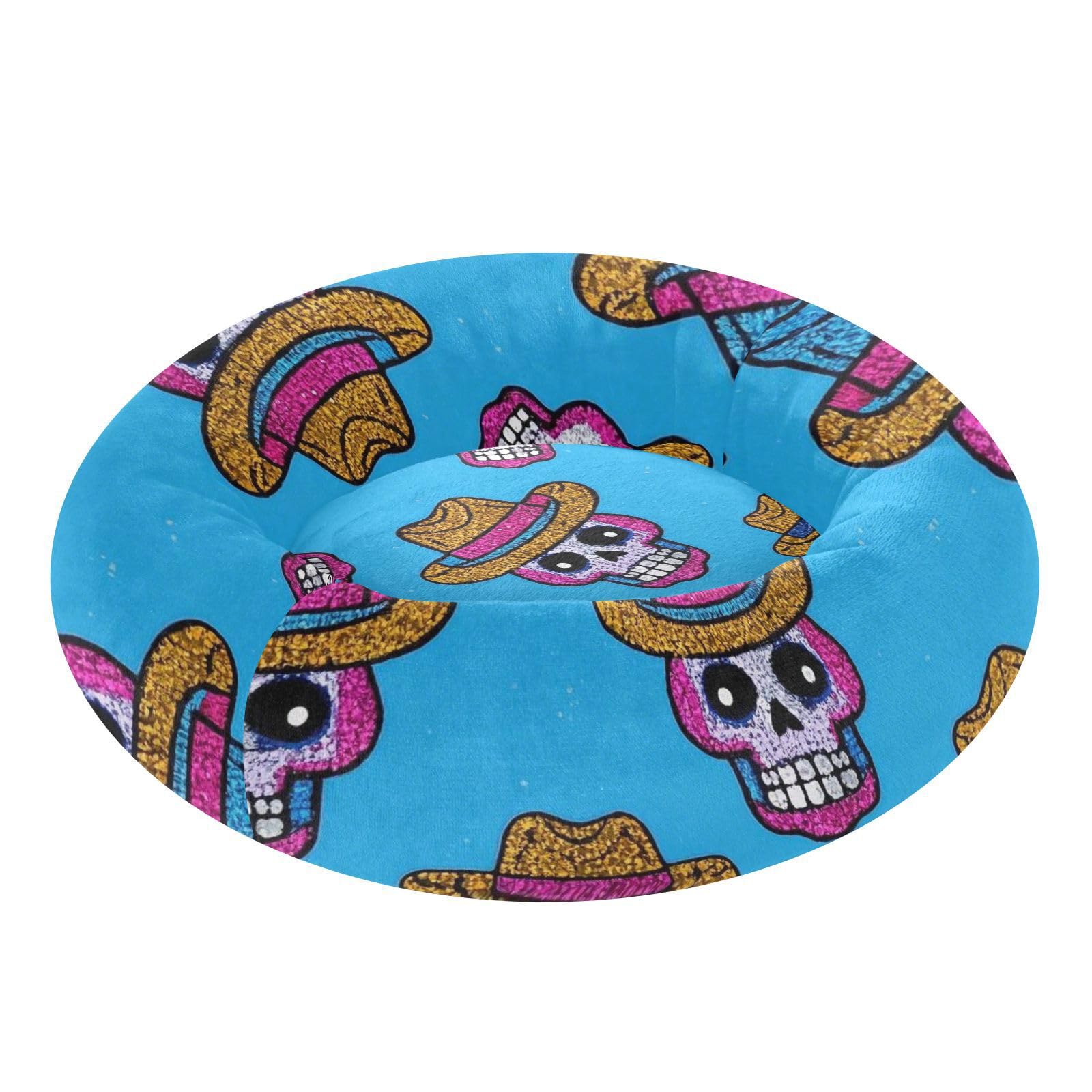 Lit pour chien cowboy à paillettes taille M déhoussable et lavable pour un confort stylé