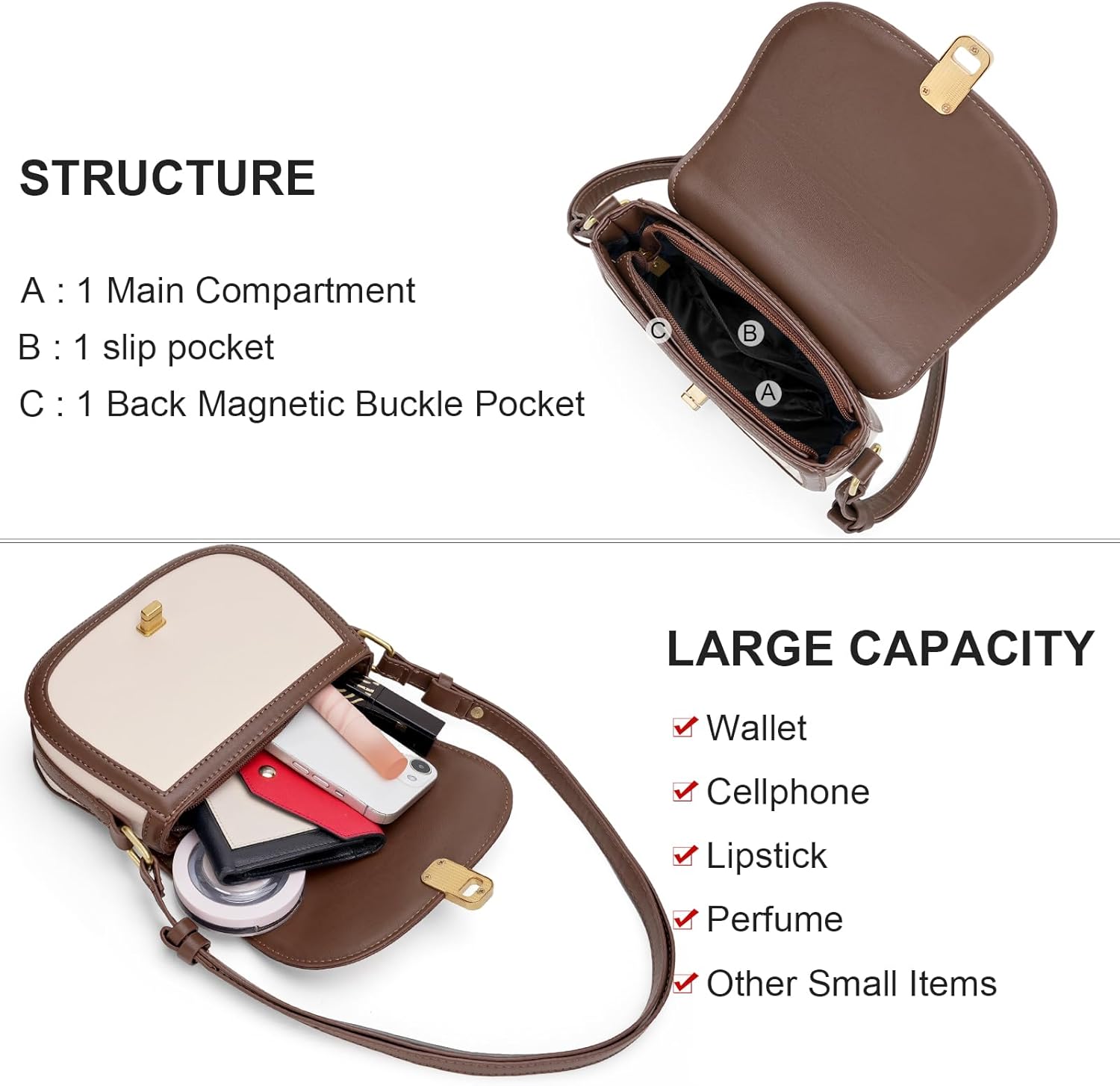 SENDEFN Shoulder Bag for Women Trendy Crossbody Handbags Retro Clutch Underarm Purse Small Square Bag - Image 4