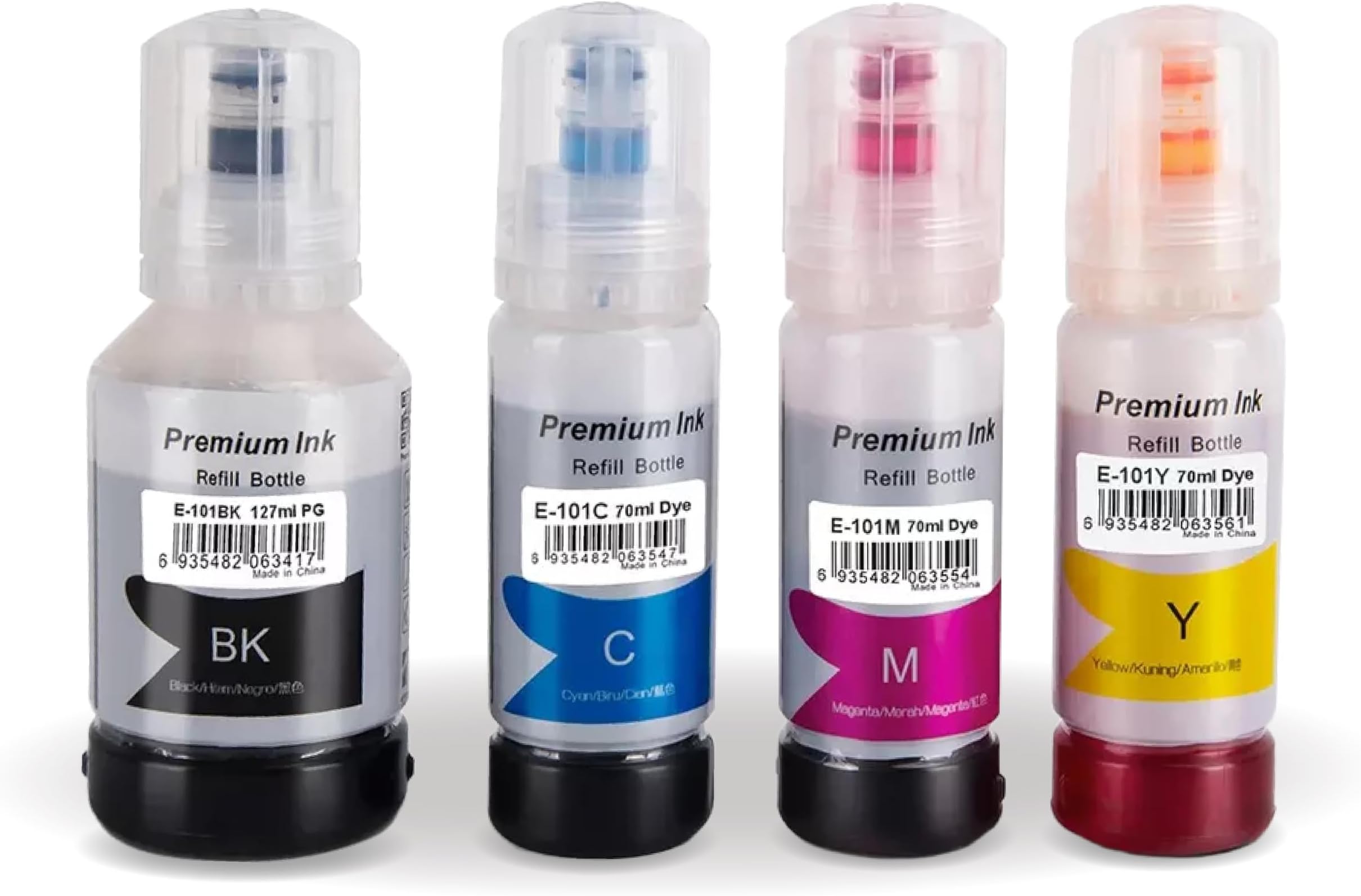Ink set 101 for Epson for EcoTank 4-Pack Black Cyan Magenta Yellow for L4150 L4160 L4260 L6160 L6170 L6176 L6190 L14150 L6290 Printer