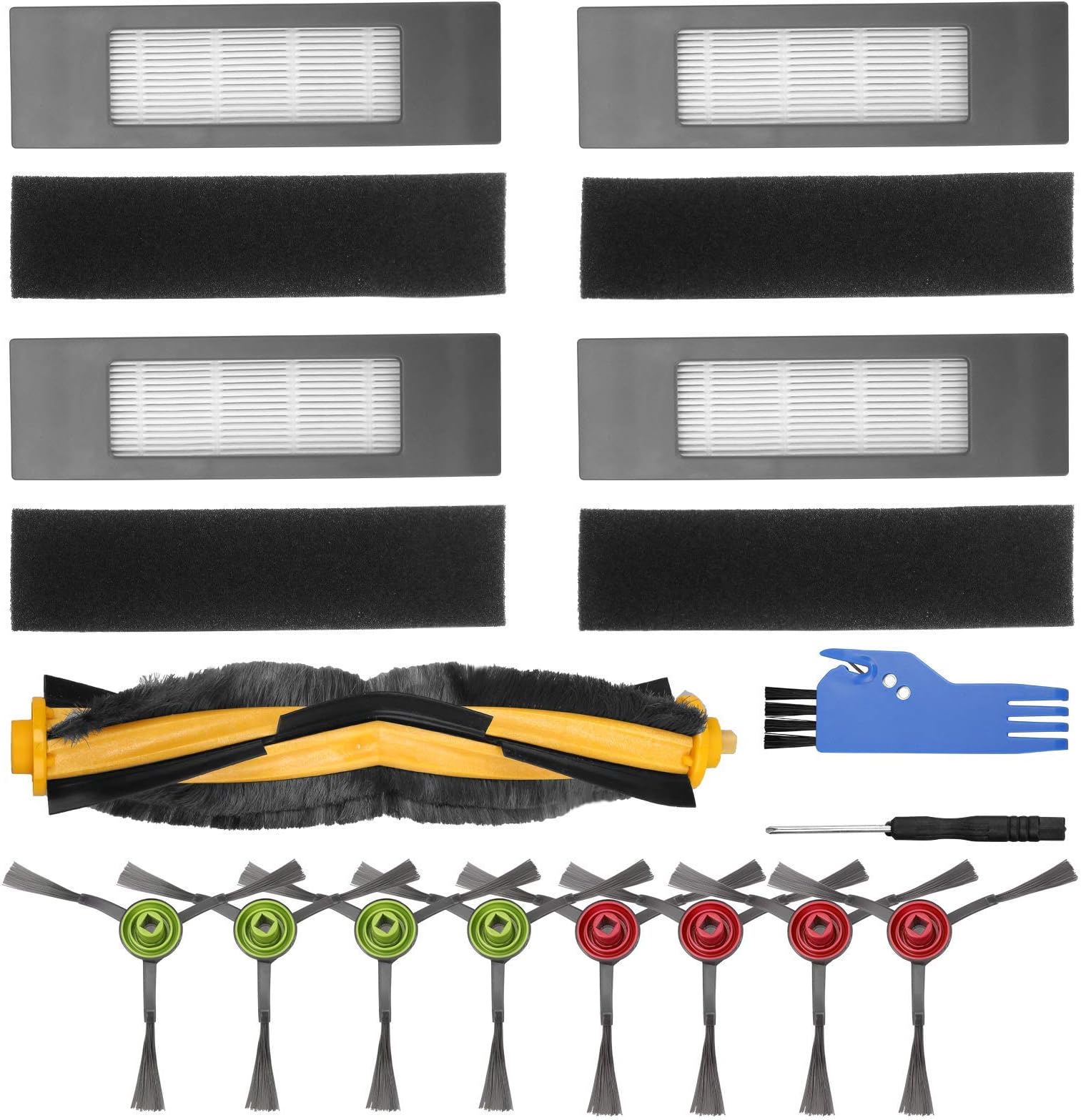 PIGUOAT Replacement Kit for Ecovacs DEEBOT OZMO T8 AIVI T8 Max T8 Series N8 Series POWEWR Robotic Vacuum, Fit for Yeedi Vac/Vac Max/Vac Station/Vac 2/Vac 2 Pro Robot Vacuum
