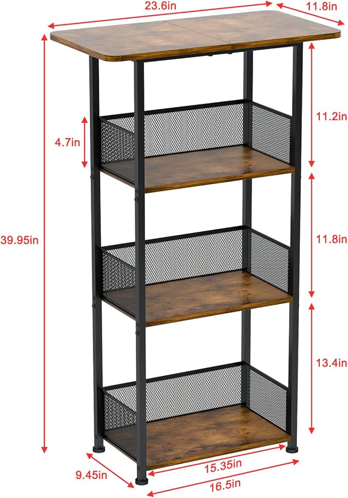 Eyteenokk Estante para Vinos 4 Niveles, Soporte Piso, Metal y Madera miniatura 3
