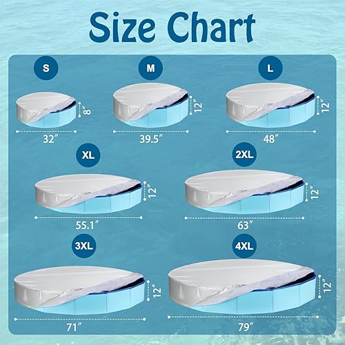 Miniatura 2 de Rypet Cubierta de piscina para mascotas de 79 pulgadas, plegable, redonda, cubierta de piscina para niños, a prueba de fugas, lavable, accesorios de