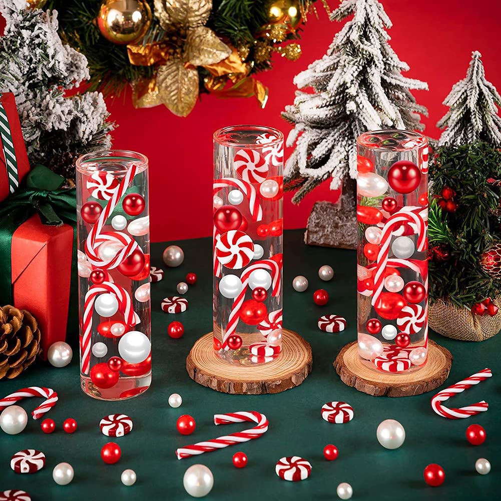 Schwimmende Vase, Perlen, Weihnachtsvase, Dekoration, Hochzeitstischdekoration, inklusive transparenter Wassergel-Vasenfüllung, Partydekoration, DIY-Weihnachtskerzen, Handwerkspaket, 5 Stück Küche, Haushalt & Wohnen