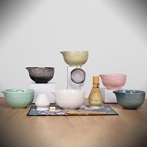 Miniatura 9 de Joyscale Juego de batidor de matcha, juego de batidor y cuenco, juego de 8 piezas de té Matcha, 16 onzas, juego de kit de matcha verde macha con