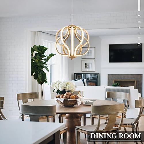 Miniatura 3 de CHYING Candelabro LED moderno de altura ajustable dorado para comedor, cocina, sala de estar, vestíbulo, entrada, 3000K-6000K regulable 10 luces