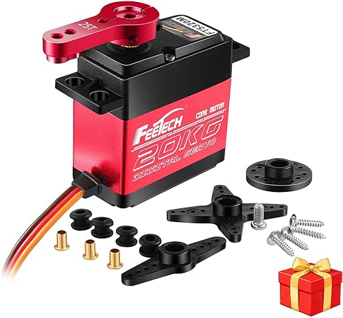 Miniatura 7 de FEETECH Servo motor de 44.1 lbs 7.4 V de alto voltaje impermeable de alto par RC servo servo de metal completo servo digital, caja de aluminio,
