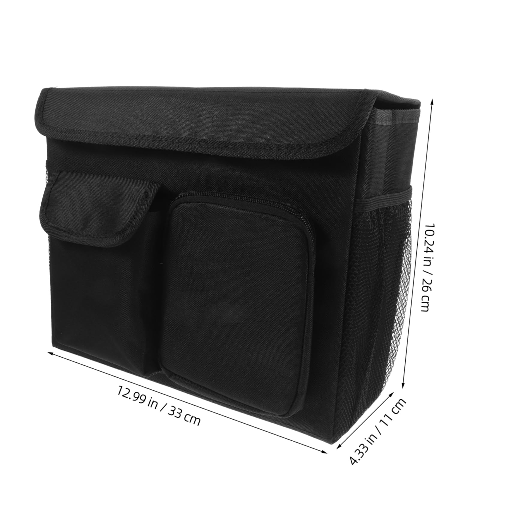 Borsa Laterale per Walker e Rollator Oxford Nero, Capienza Ampia, Tasche Pratiche, Facile da Installare per Anziani