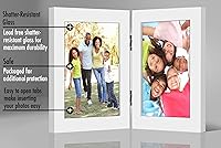 Vista 3 de Americanflat Marco de fotos con bisagras de 4 x 6 pulgadas con vidrio inastillable, marcos de fotos dobles con madera de ingeniería, colección