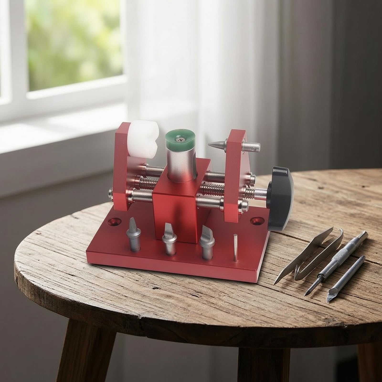 Abridor de Tapa Trasera de Reloj Herramienta de Caja de Reloj Dispositivo de Apertura Banco de Relojería Extractor Ajustable con Estructura Compacta y