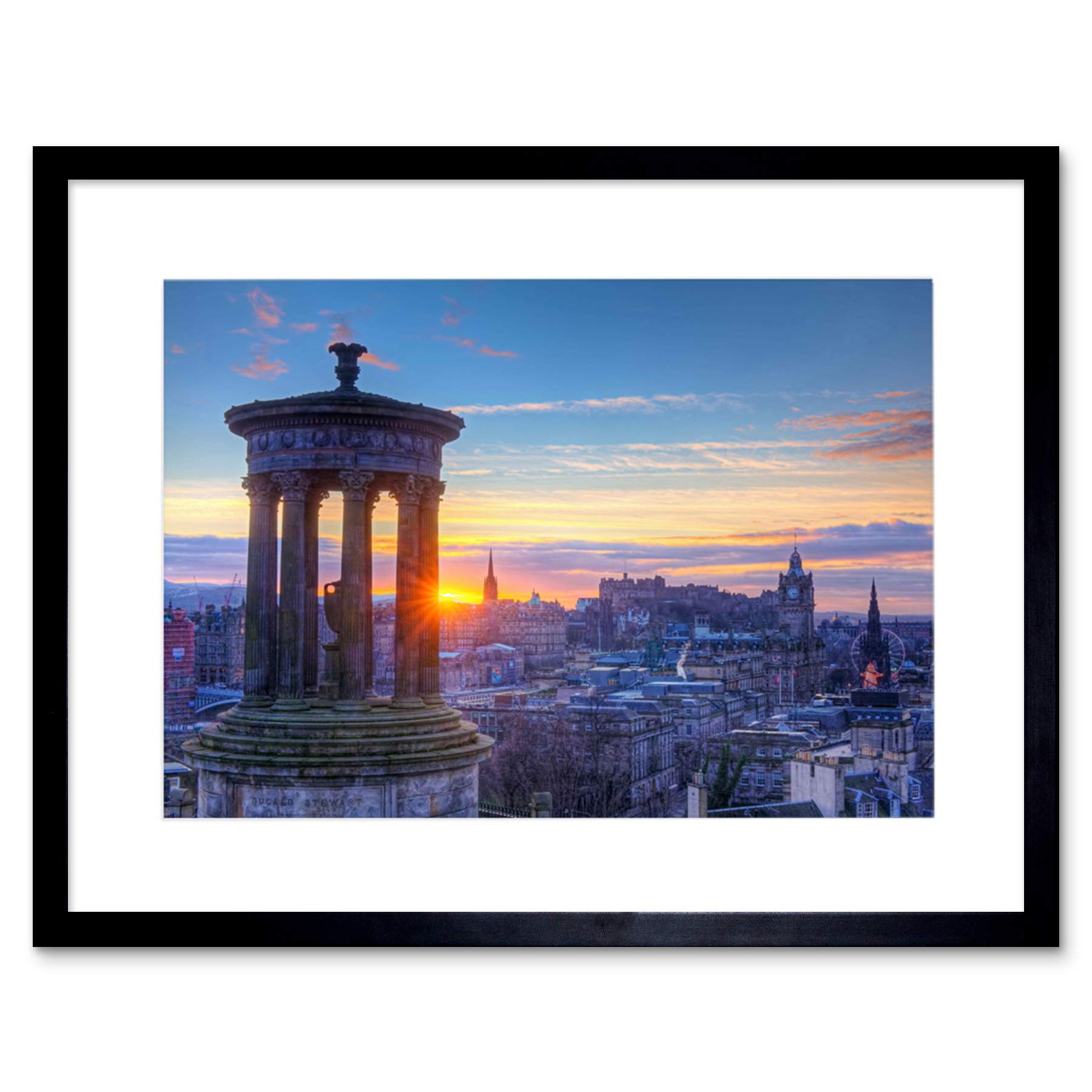 Wee Blue Coo Dt Calton Hill Edinburgh Sunset Art Picture Framed Wall Art Print