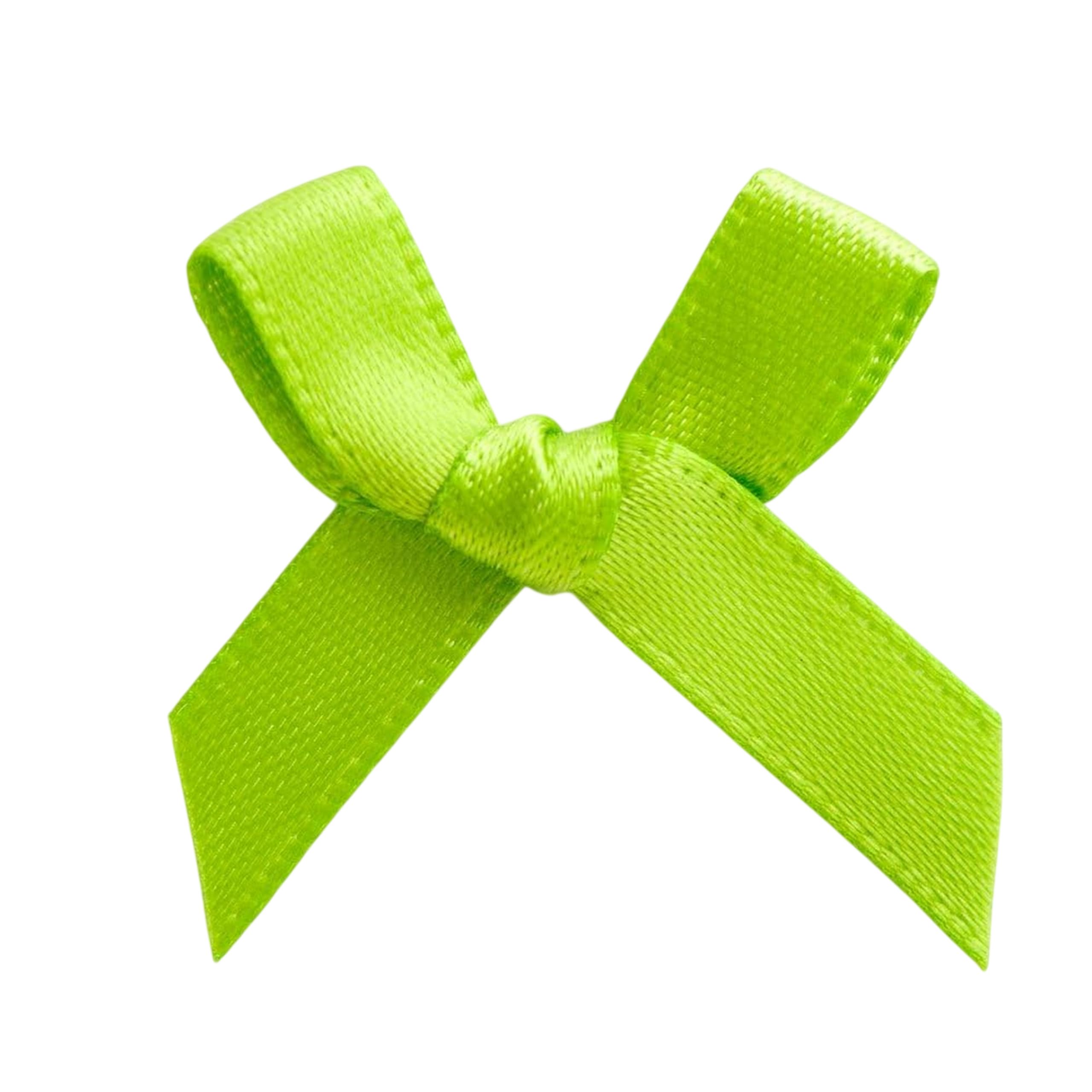 Italian Options Mini Satin Ribbon Bows, Small Bow Decorations for Crafts, Gifts, Hampers, Hair Bow, Wedding Stationery, Floristry, Christmas, Cakes, Crafting, Lime, 100 Pack, 3 cm — image 1