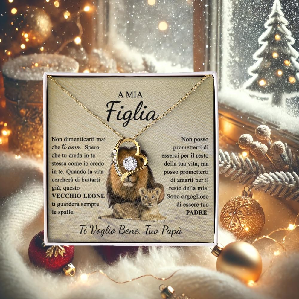 Luna Jewel Collana oro, argento, idea regalo figlia, ragazza, con cofanetto led e messaggio, ciondolo donna, gioielli, per lei, idee compleanno, a mia figlia, dedica