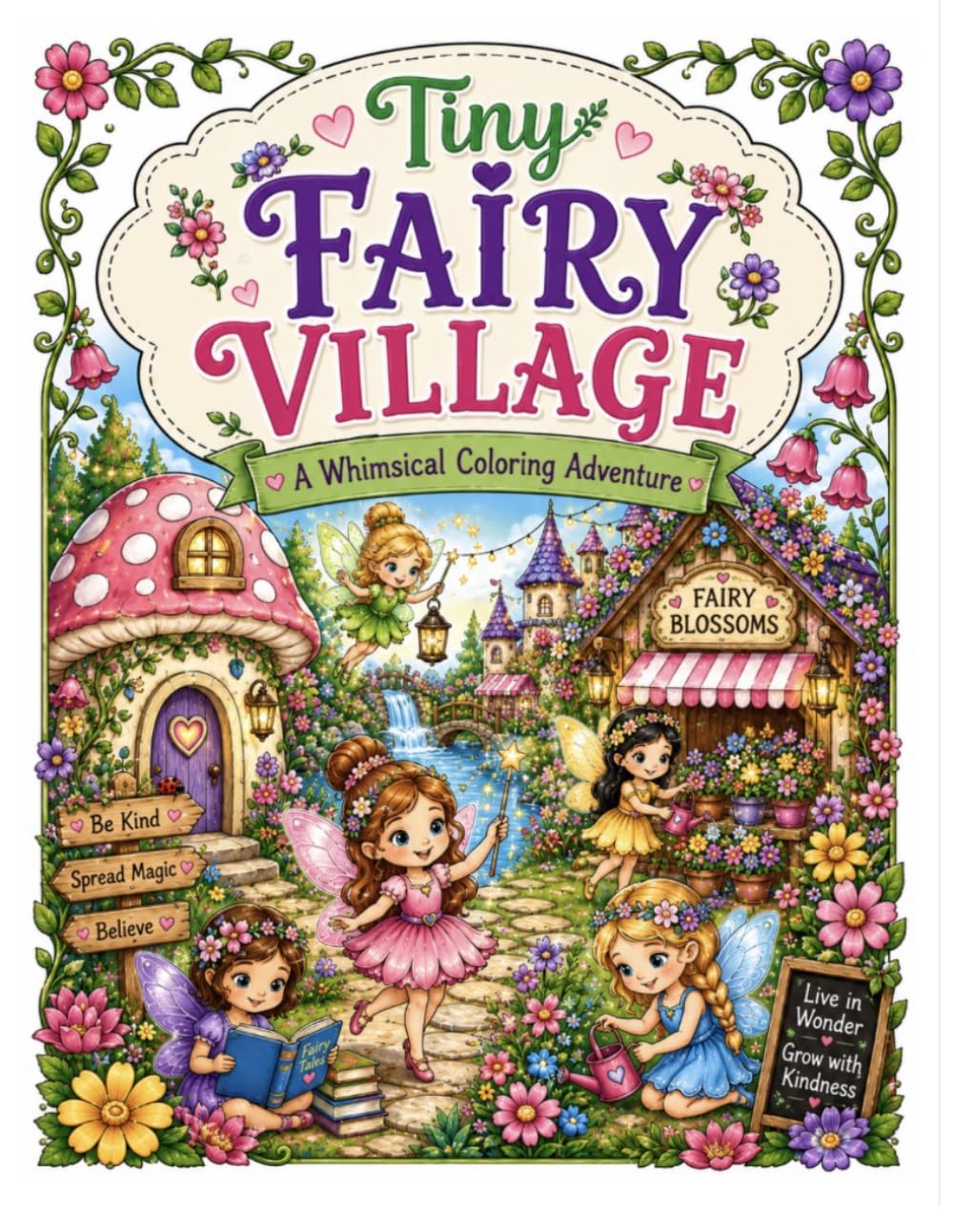 Tiny Fairy Village: A Whimsical Coloring Adventure (Tiny Villages Coloring Adventure)