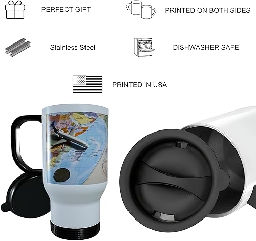 Miniatura 5 de Vaso de viaje personalizado para añadir foto, texto, nombre en la taza personalizada, impresión en ambos lados, aislado personalizado para hombres y
