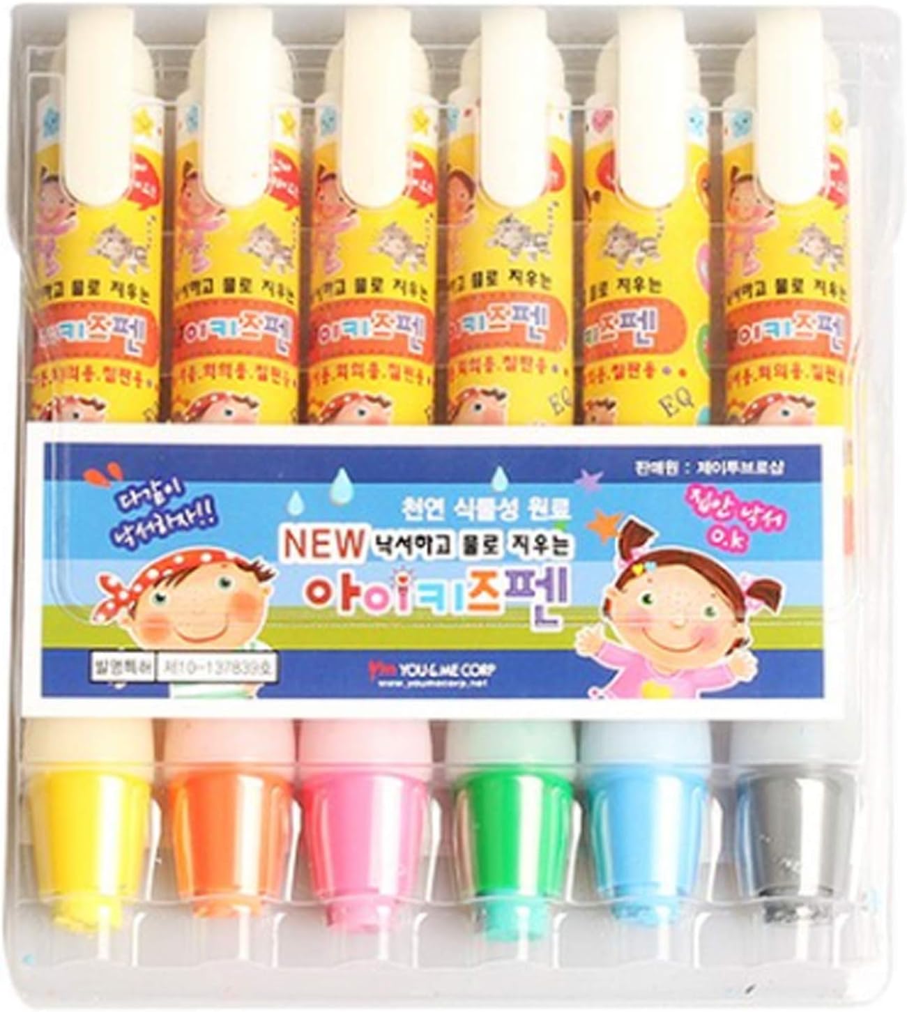 FEELLUCK Non-Toxic Colored Pencil Erasable 6 colors Set Crayon Erasable with Water Made In Korea