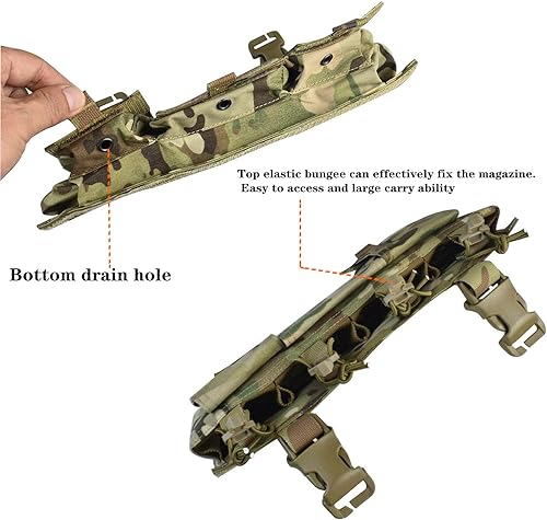 Miniatura 8 de Paquete cuádruple táctico Mag Pouch Tactical Magazine Pouch con bolsa de utilidad de gancho y bucle en la parte posterior