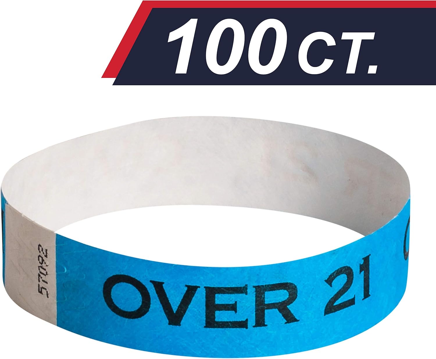 EventWristband Premium Over 21 Tyvek Wristbands (100 Count