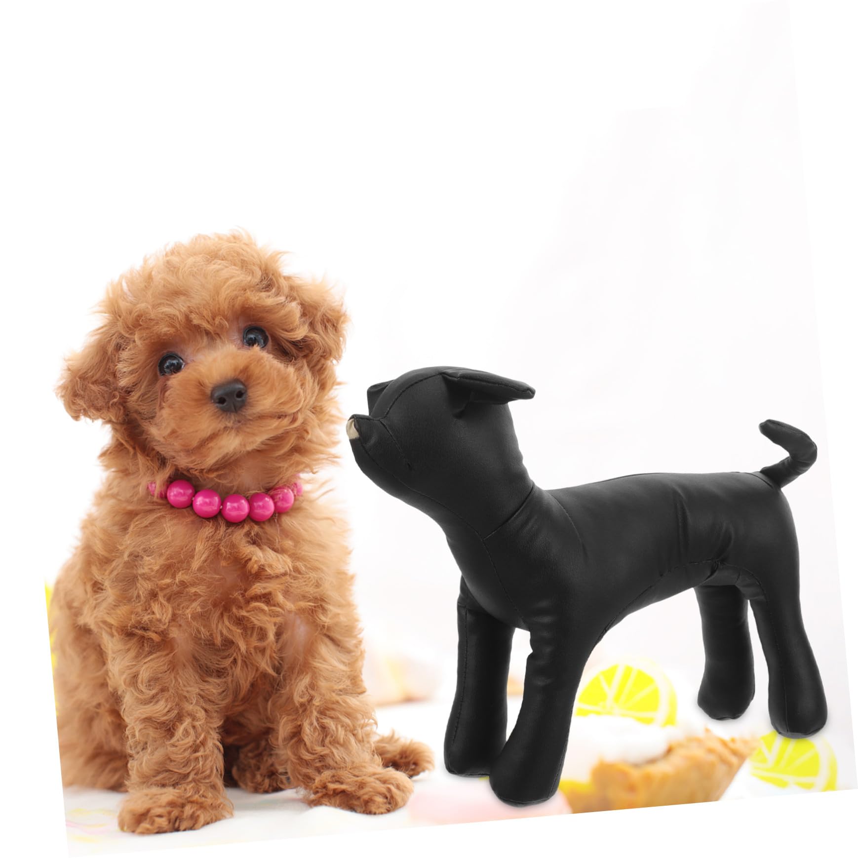 Mannequin Canin en Cuir PU Noir, Modèle pour Vêtements pour Chiens, Facile à Nettoyer, Design Classique, pour Magasins pour Animaux