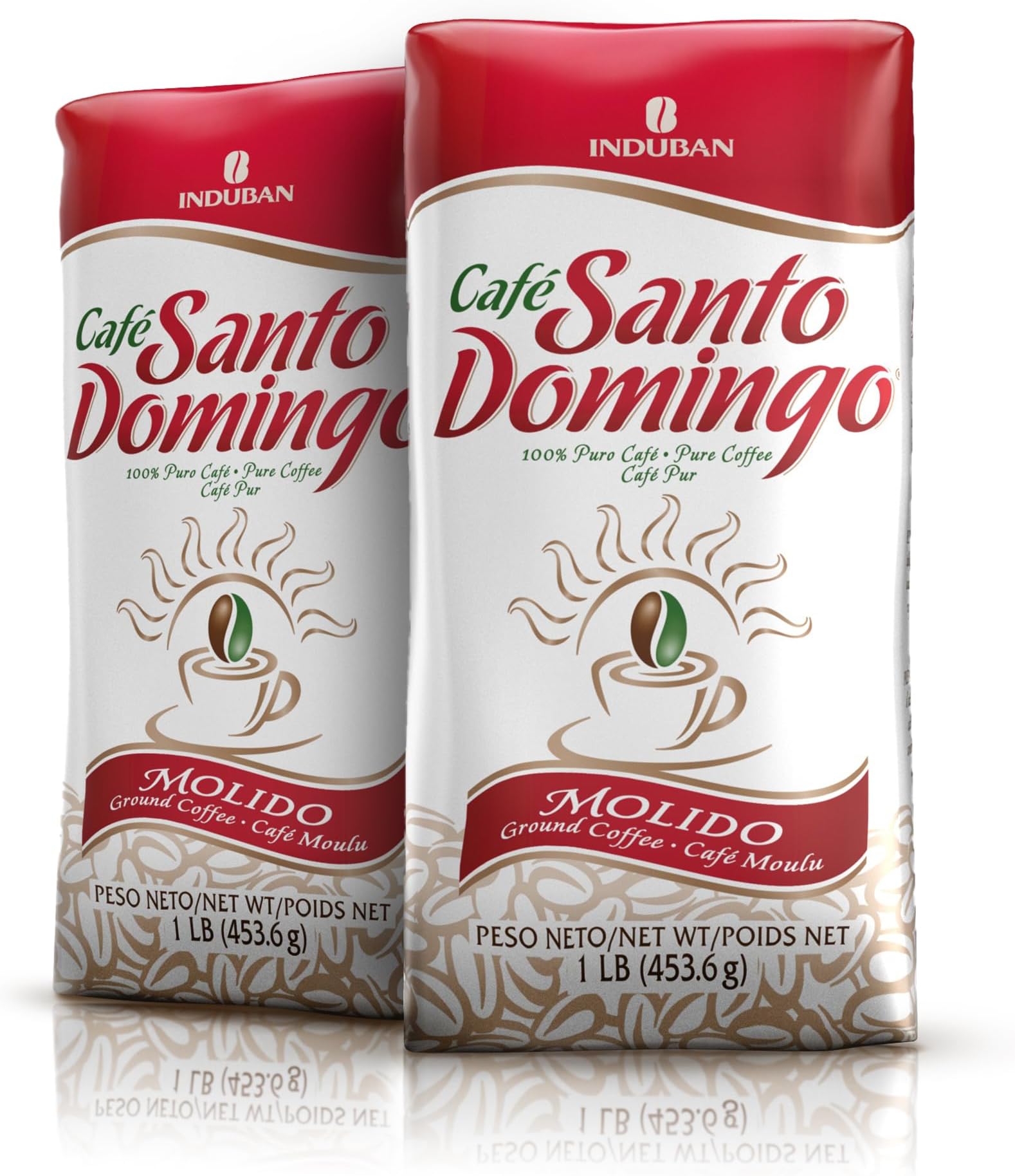 Café Santo Domingo, 16 oz Bag, Ground Coffee, Medium Roast - Product from the Dominican Republic (Pack of 2)