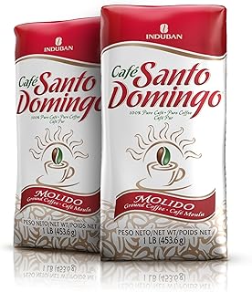 Café Santo Domingo, 16 oz Bag, Ground Coffee, Medium Roast - Product from the Dominican Republic (Pack of 2)