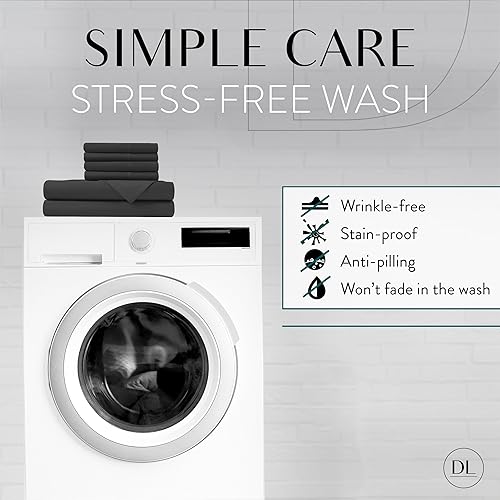 Miniatura 5 de Danjor Linens Juego de sábanas de tamaño matrimonial para adolescentes, sábanas de hotel de alta calidad con 4 fundas de almohada, bolsillos