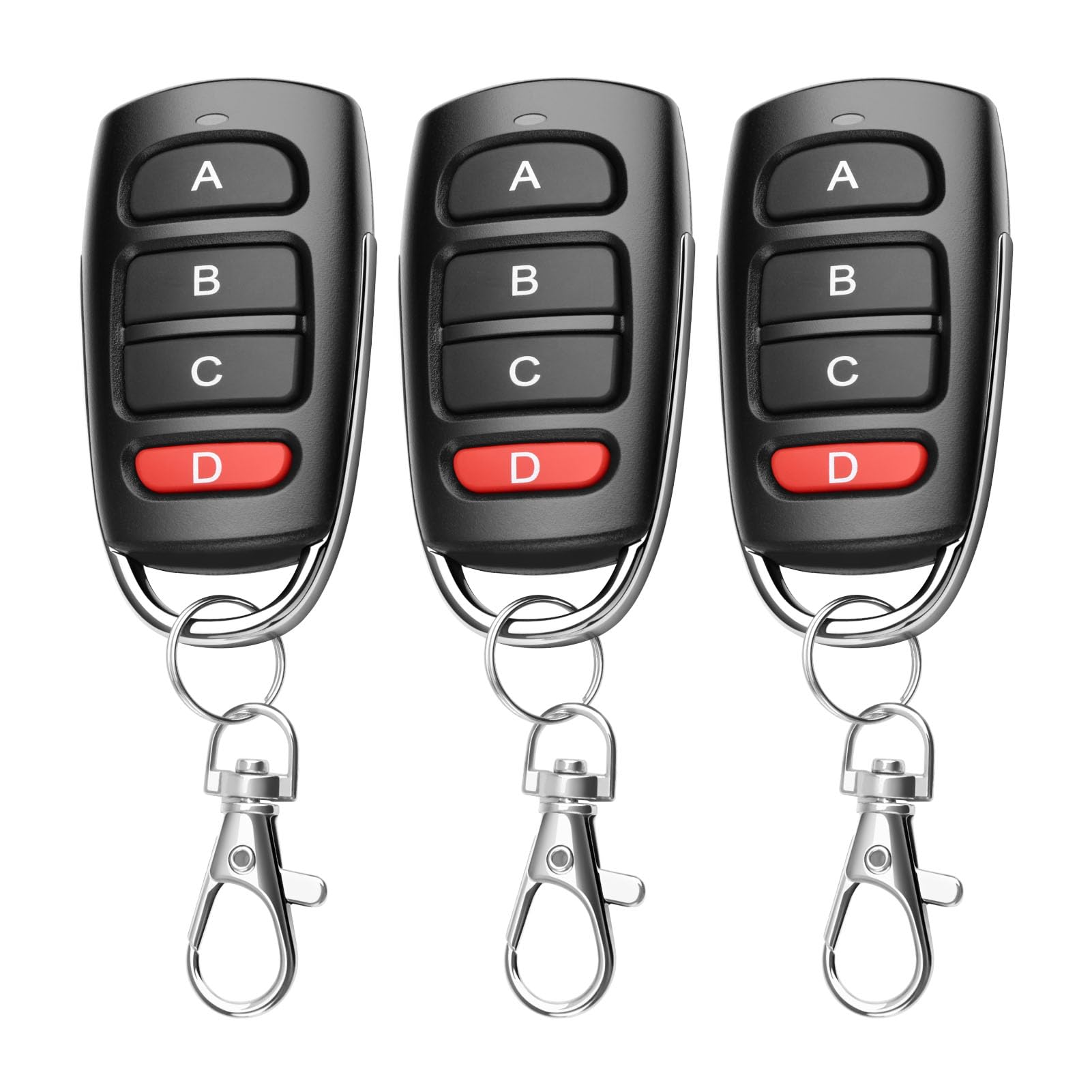 Mando Garaje Universal 433Mhz 3 Pcs Mando a Distancia Puerta Garaje Clonador de 4 Botones Alcance de 50 Metros Duplicador Código Fijo Compatible con 2260, 2262, PT2264, 5326, 2240,1527