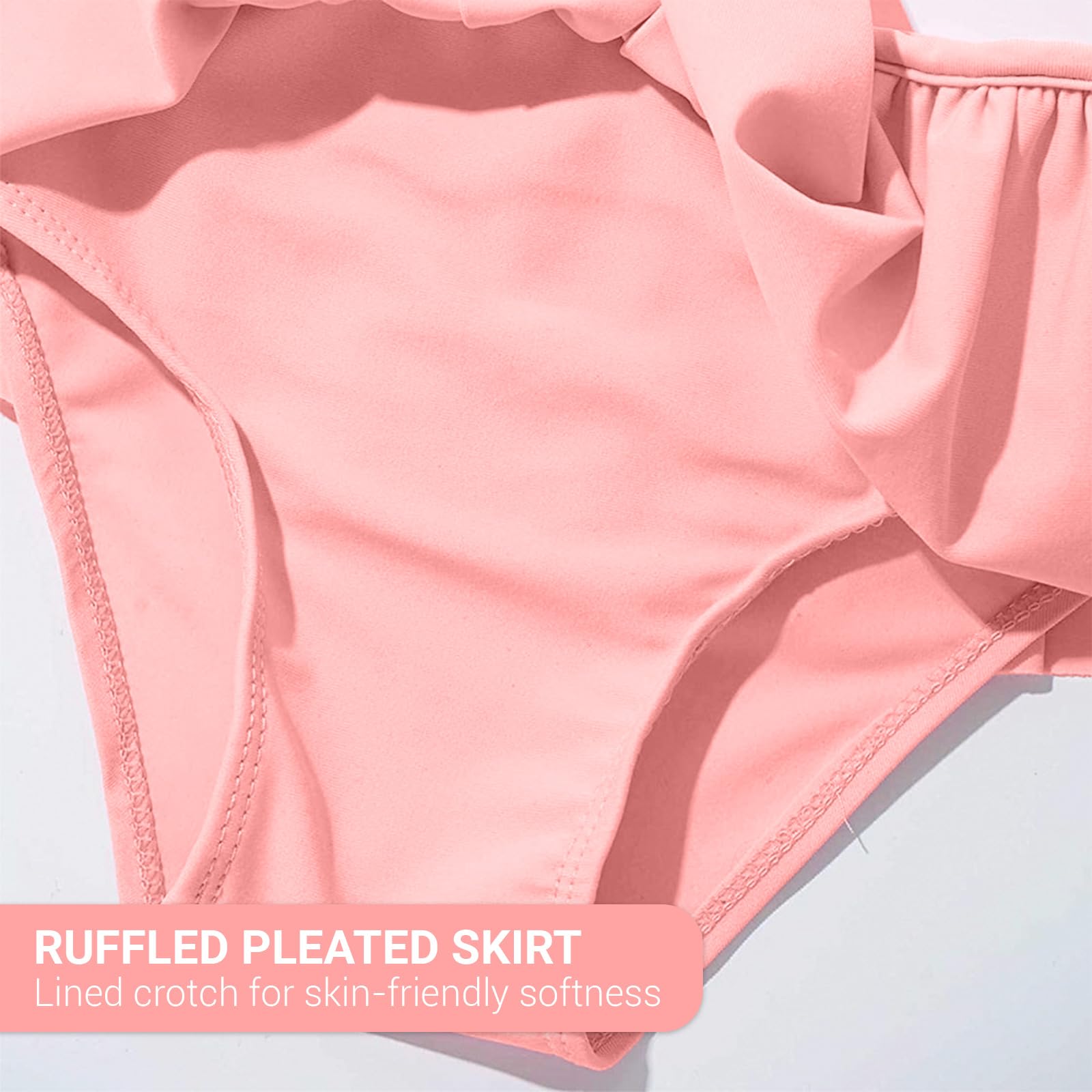 Maillot De Bain Fille Anti UV Deux Pièces Combinaison Anti UV Fille Manches Longues pour Filles De 3-8 Ans
