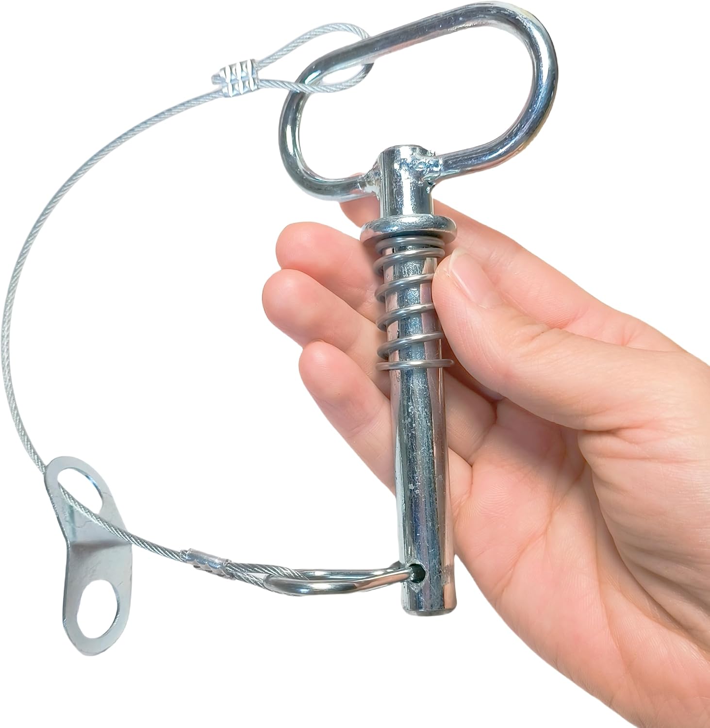 1/2 x 5 1/2 Inch Heavy Duty Steel Hitch Pin Set ,Cotter Pin with Drop Cam &Spring Grip Lanyard Included,Accessories for Tractors (2Pack)
