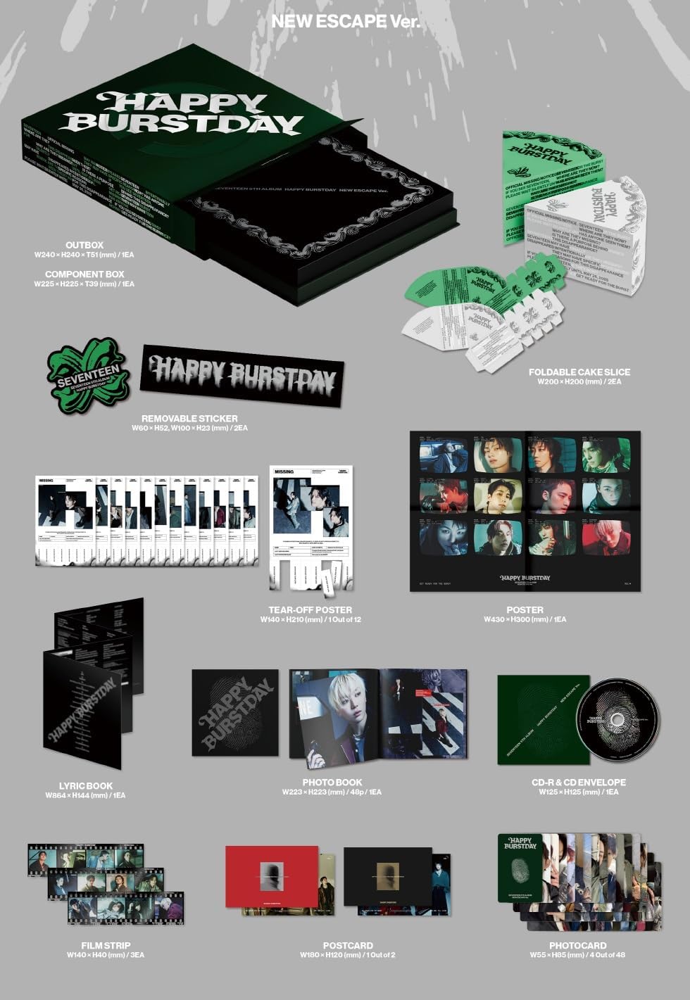 SEVENTEEN - 5th Album [HAPPY BURSTDAY] (3 Ver SET)