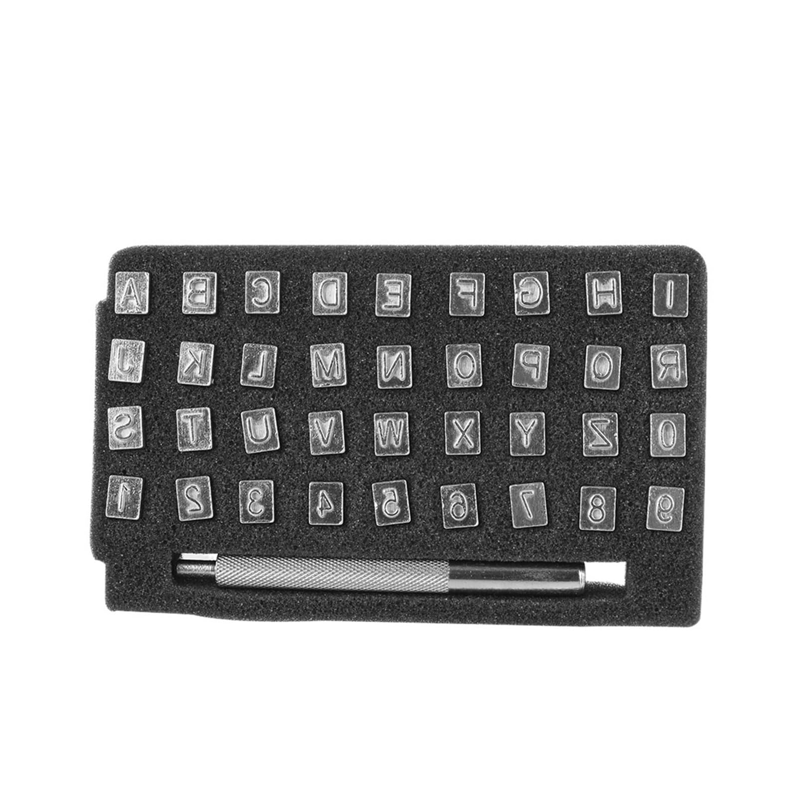 Leather Letter Stamp Set Alphabet Stamping Kit Leather Tool Stamp Punch Set 26 Capital Letter +10 Number 33pcs/37pcs Crafting