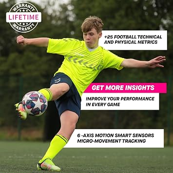 Playermaker 2.0 Smart Football Tracker - AI Football Sensor for Aspiring Players, Stop Guessing & Start Improving with Real Data, Tracks Every Touch, Step and Movement, FIFA Certified Wearable