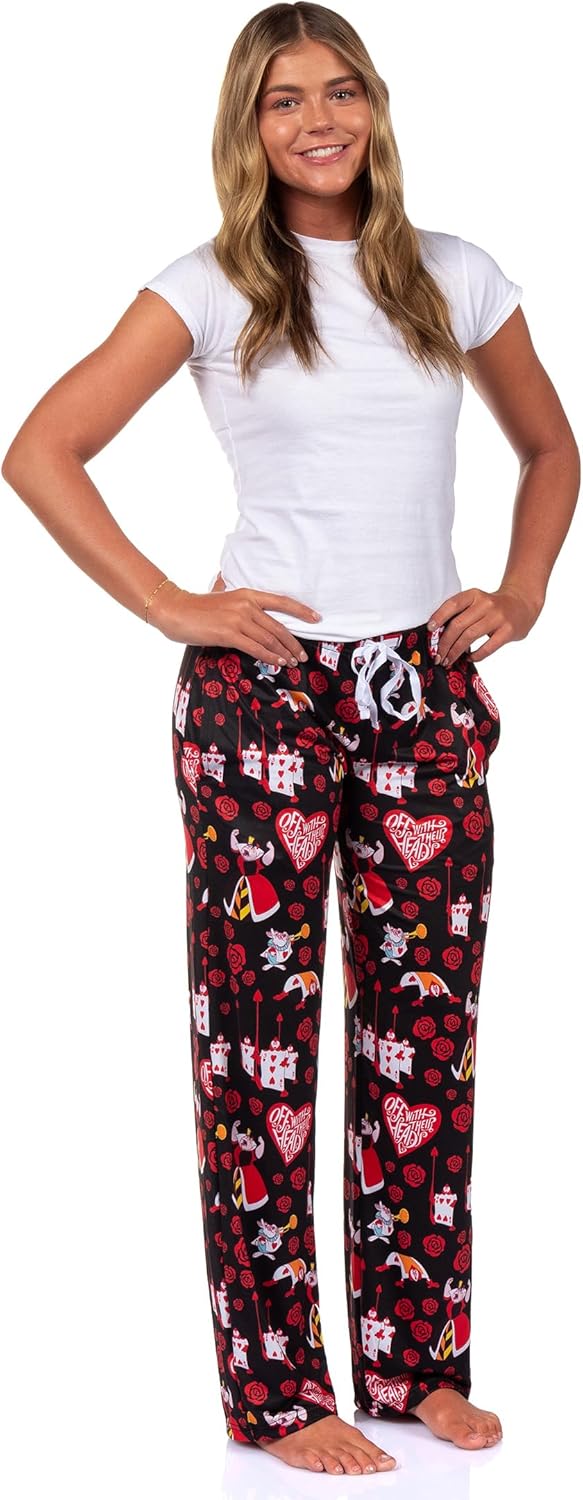 Alice In Wonderland Pjs Womens Queen Of Hearts All Over Print Pajama Pants - Image 2