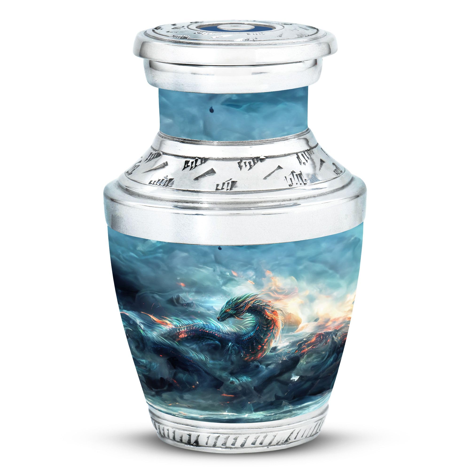 YATHABHISA Dragon Urn, Pack of 1 - Memorial Burial Urn - Small Ashes Keepsake for Brother & Sister - Cremation Urn for Male & Female - Decorative Urns - Small Keepsake Urn for Mom & Dad Ashes