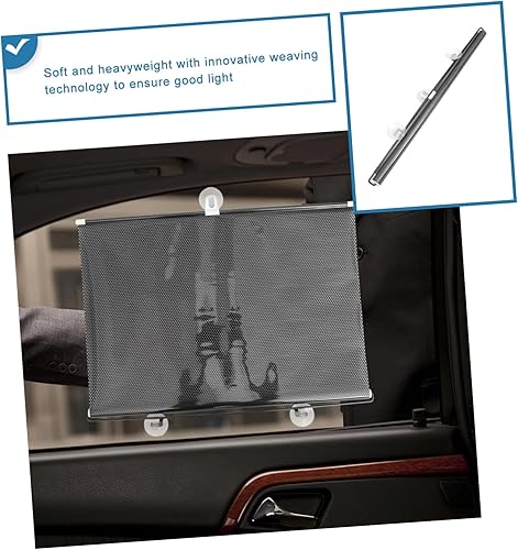 Miniatura 6 de PartyKindom Persiana opaca sin perforaciones con 3 ventosas, parasol retráctil y cortinas opacas para ventana, rodillo portátil de sombra negra para