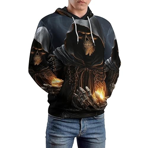 Grim-Reaper Hoodies for Women Men's Pullover Hooded Sweatshirt for Men